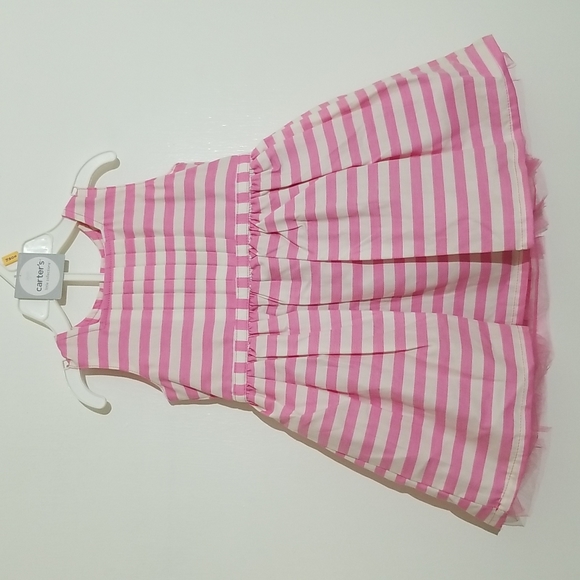 NWT Carter's Little Collection Pink Striped Dress - Picture 1 of 9
